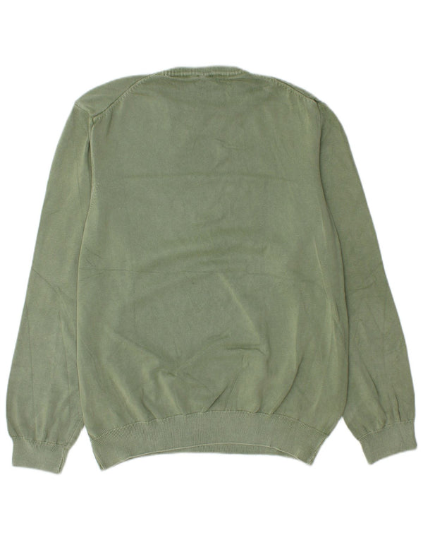 Blauer Mens Crew Neck Jumper Sweater XL Green Cotton