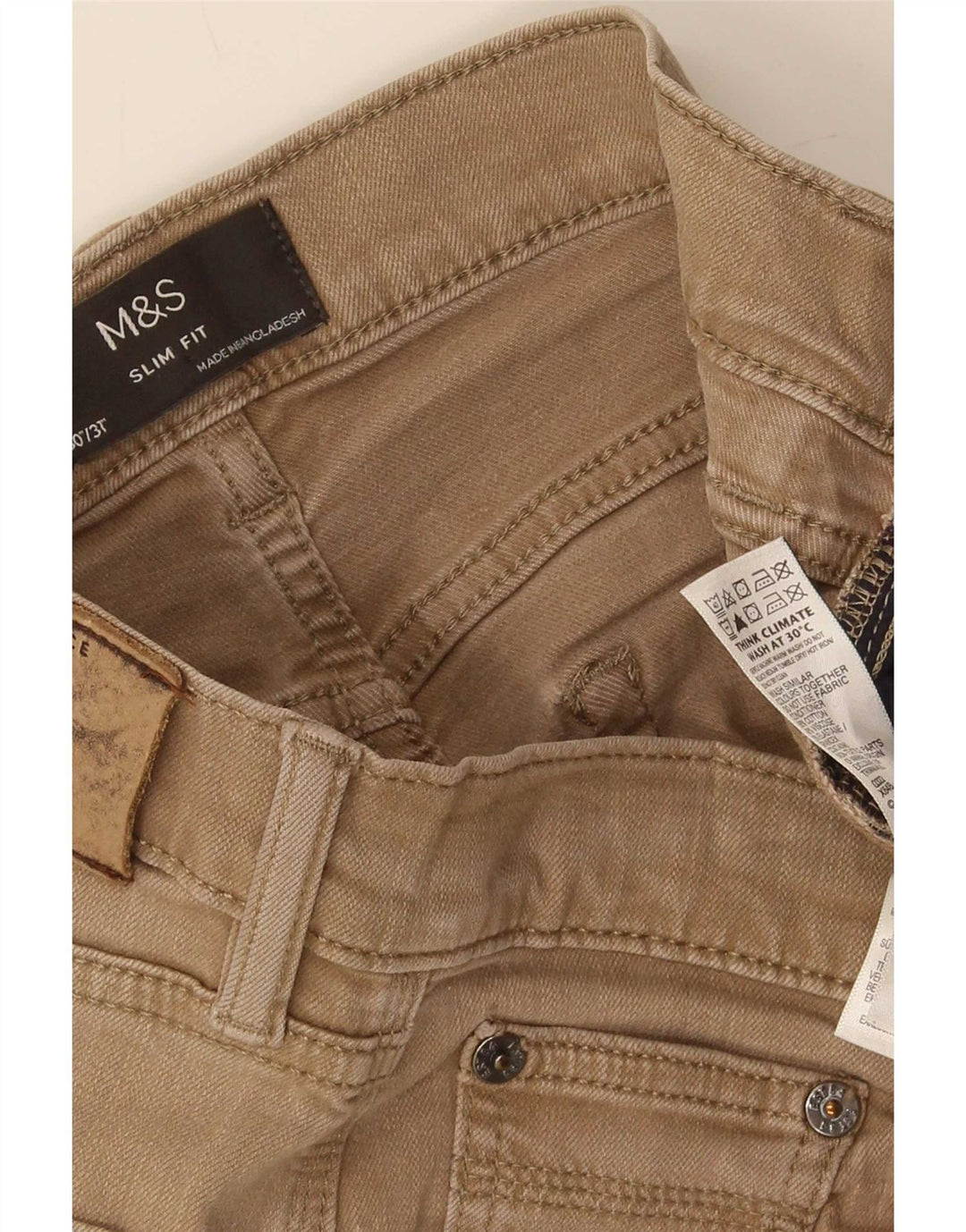 Marks & Spencer Mens Slim Jeans W30 L31 Brown Cotton