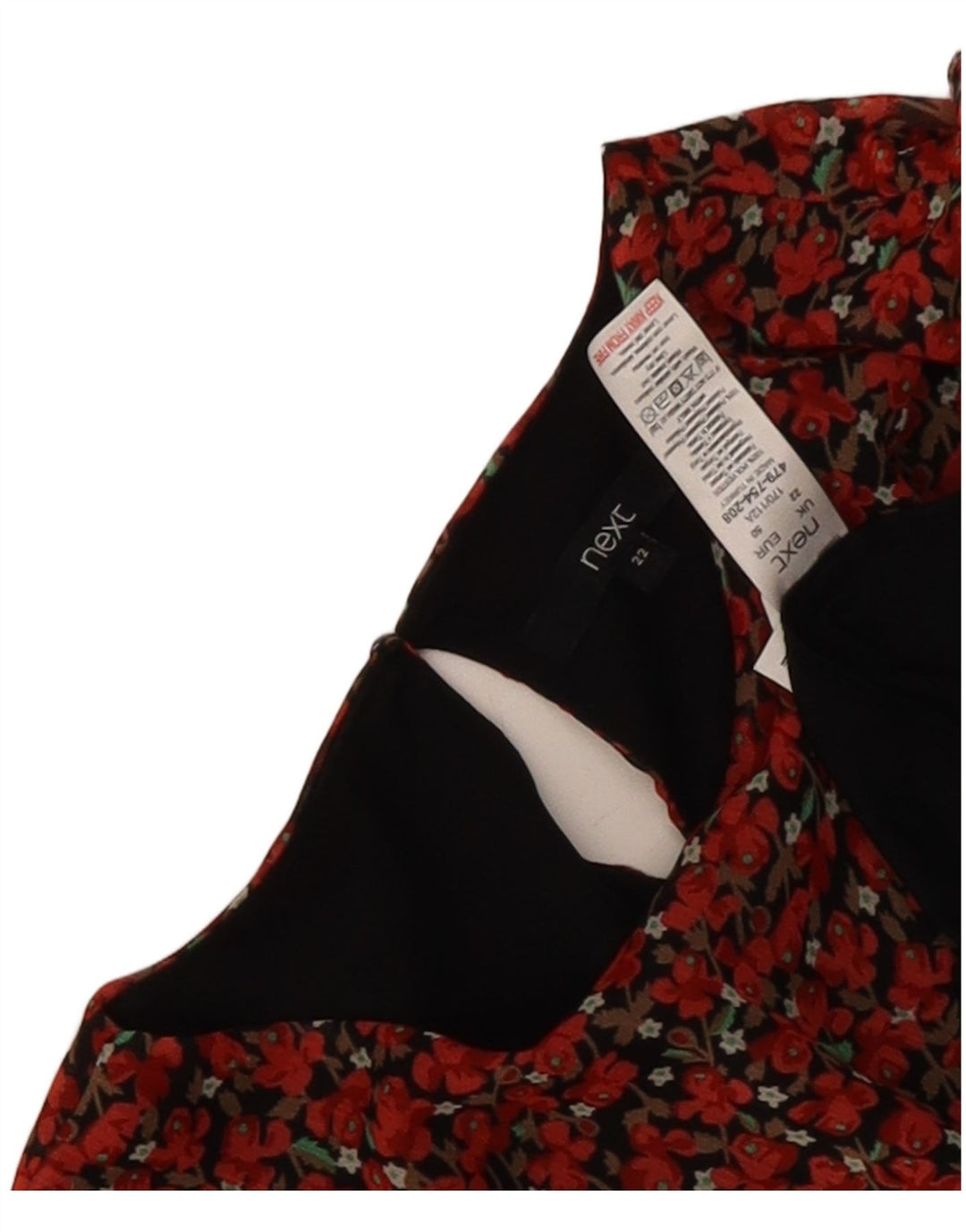 Next Womens Long Sleeve Maxi Dress UK 22 3XL Red Floral Polyester