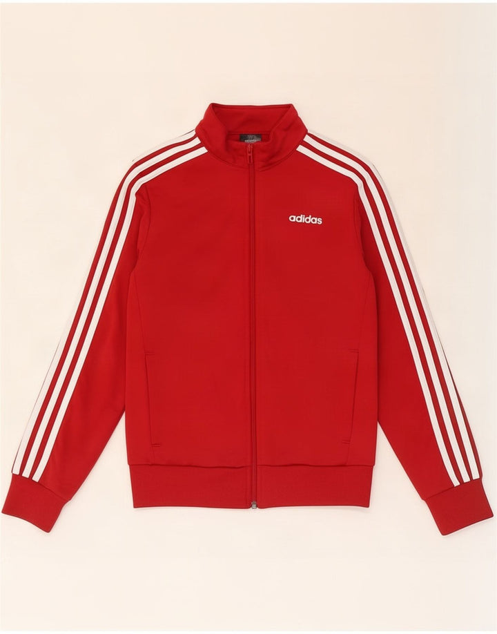 Adidas Womens Tracksuit Top Jacket UK 6 XS Red Polyester