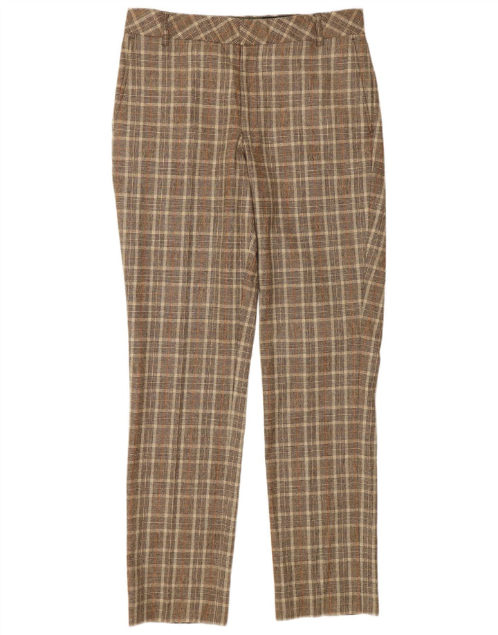 Ted Baker Mens Slim Fit Casual Trousers W30 L32 Brown Check Wool