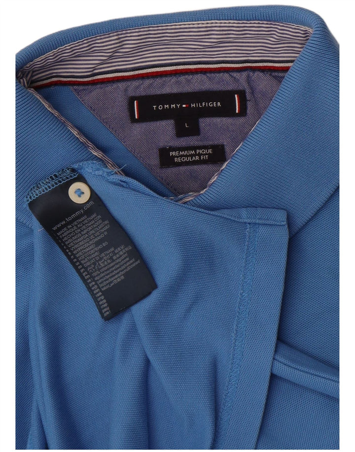 Tommy Hilfiger Mens Regular Fit Polo Shirt Large Blue Cotton
