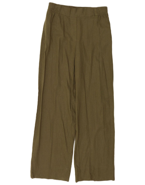 Zara Womens Wide Leg Casual Trousers Small W26 L31 Green