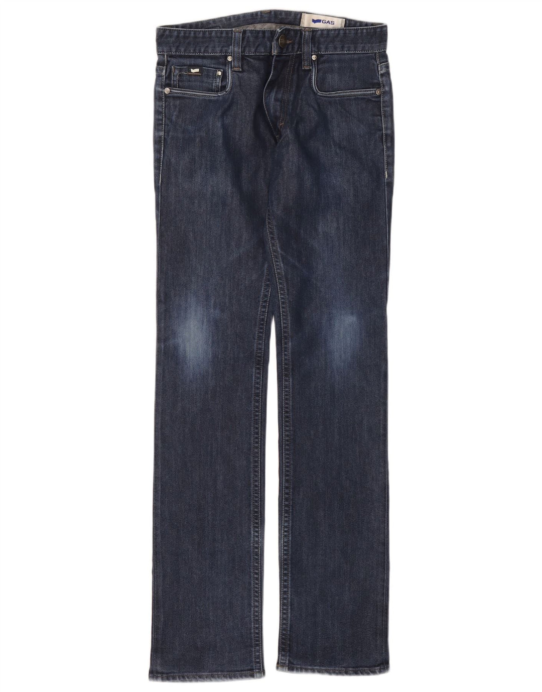 Gas Womens Straight Jeans W30 L34 Navy Blue Cotton