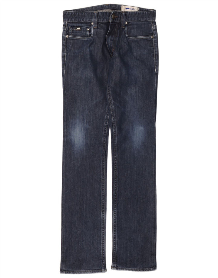 Gas Womens Straight Jeans W30 L34 Navy Blue Cotton