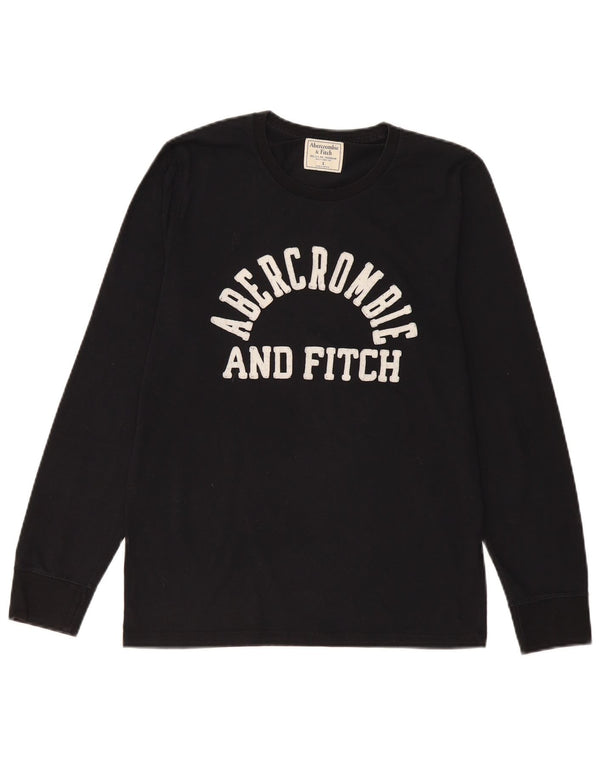 Abercrombie & Fitch Mens Graphic Top Long Sleeve Small Black Cotton