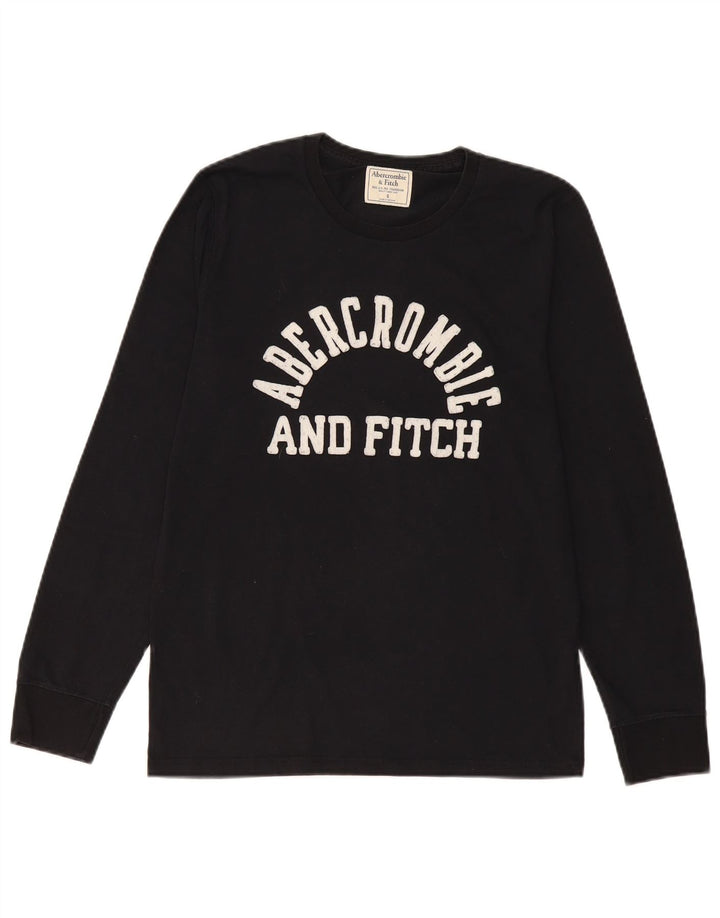 Abercrombie & Fitch Mens Graphic Top Long Sleeve Small Black Cotton