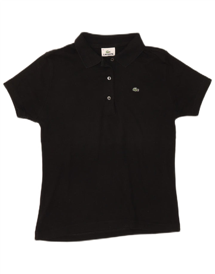 Lacoste Womens Polo Shirt Size 42 Large Black Cotton