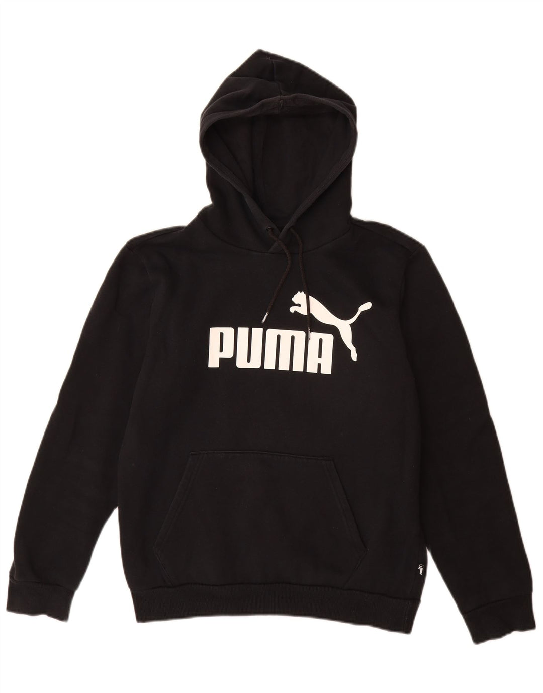 Puma Mens Graphic Hoodie Jumper Small Black Cotton