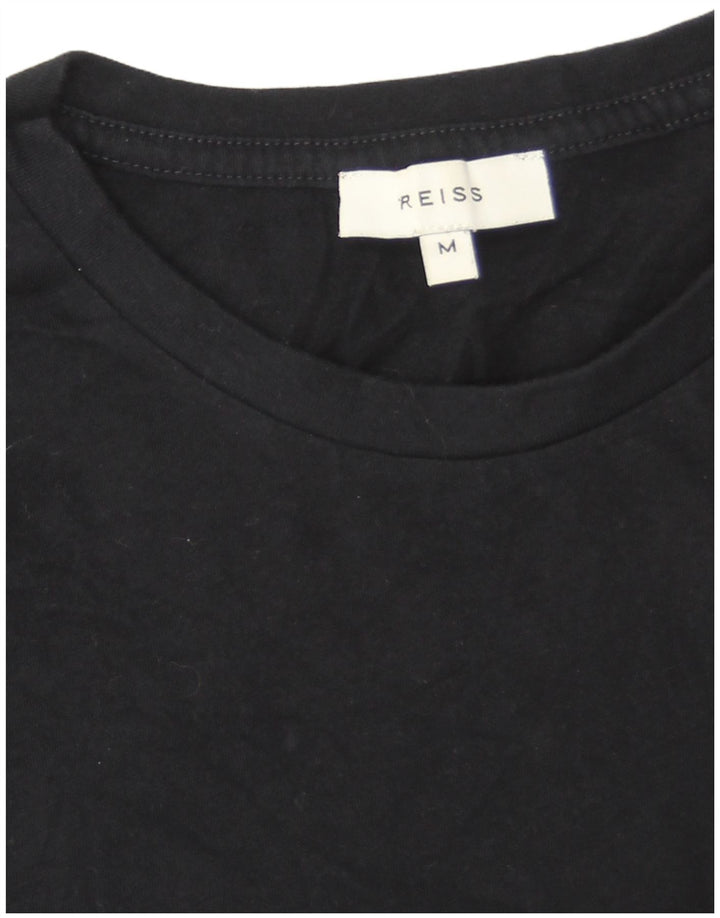 Reiss Mens T-Shirt Top Medium Navy Blue Cotton