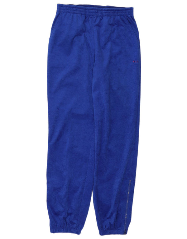 Fila Mens Velour Tracksuit Trousers Joggers IT 48 Medium  Blue Polyester
