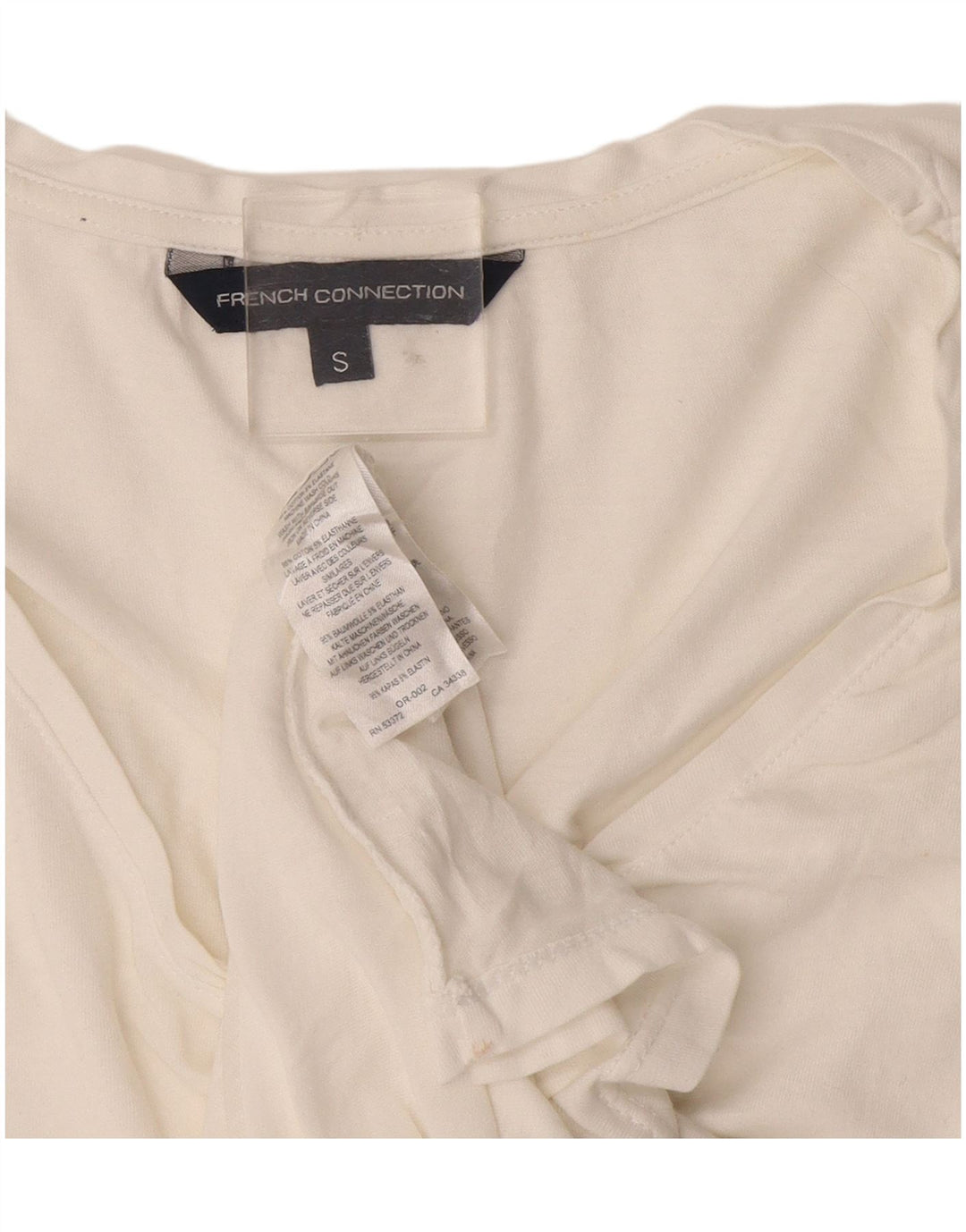 French Connection Womens T-Shirt Top UK 10 Small White Cotton