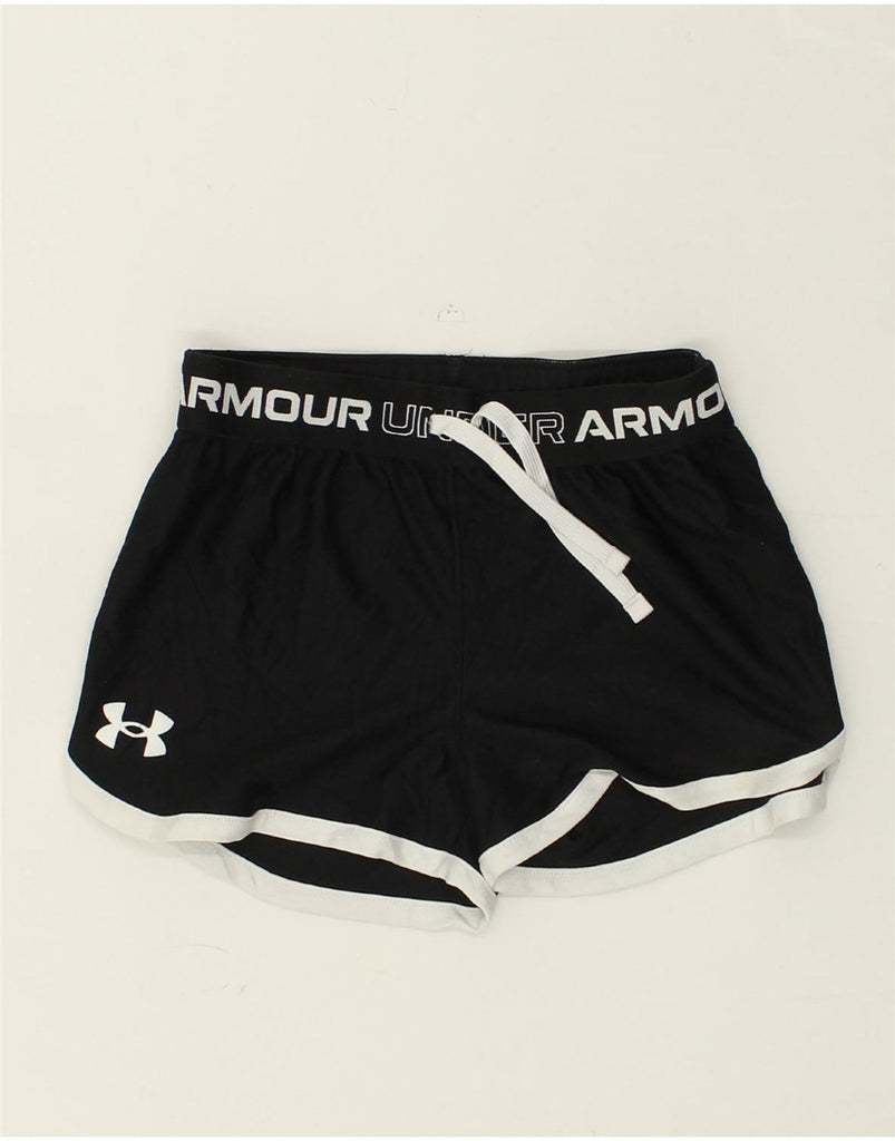 UNDER ARMOUR Girls Graphic Sport Shorts 7-8 Years Small Black | Vintage Under Armour | Thrift | Second-Hand Under Armour | Used Clothing | Messina Hembry 