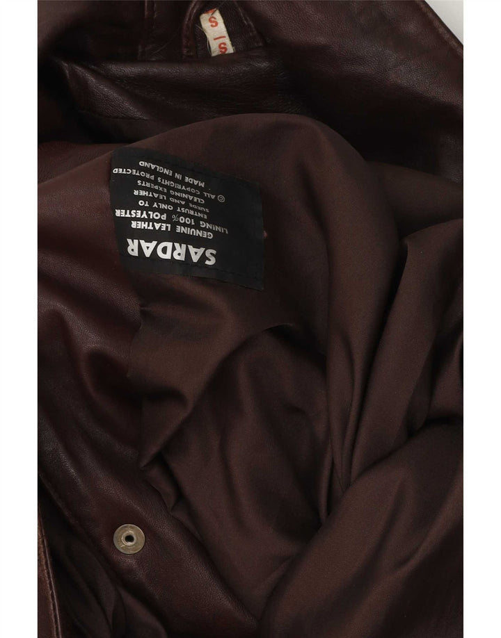 Sardar Womens Oversized Leather Coat UK 10 Small Brown