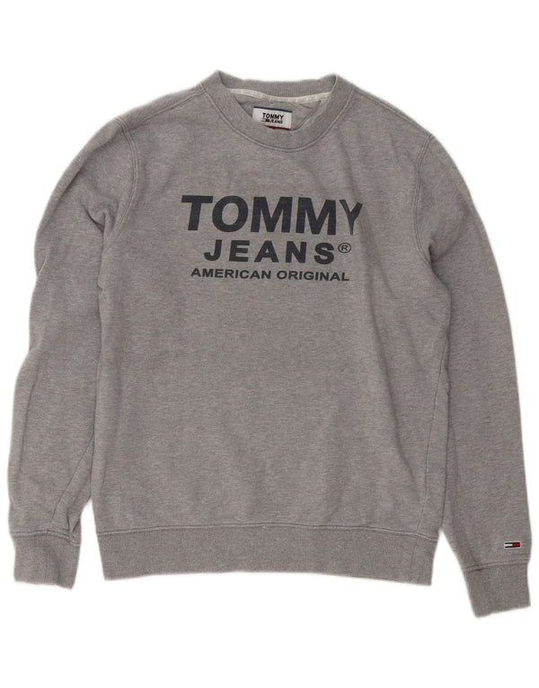 Tommy Hilfiger Mens Graphic Sweatshirt Jumper Small Grey Cotton