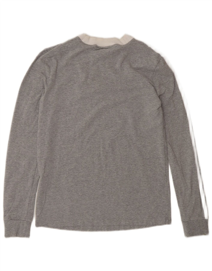 Adidas Womens Top Long Sleeve UK 8 Small Grey Cotton