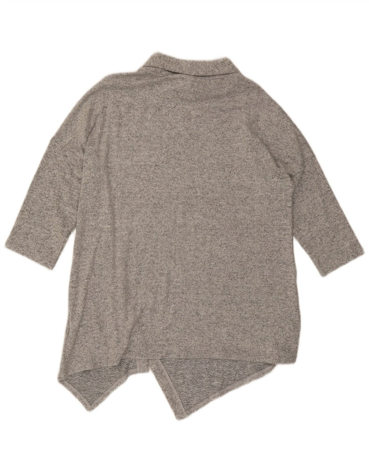 Phase Eight Womens Asymmetric 3/4 Sleeve Tunic Top UK 14 Large Grey Flecked