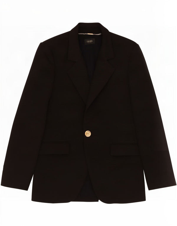 Liu Jo Womens 1 Button Blazer Jacket IT 40 Small Black Polyester