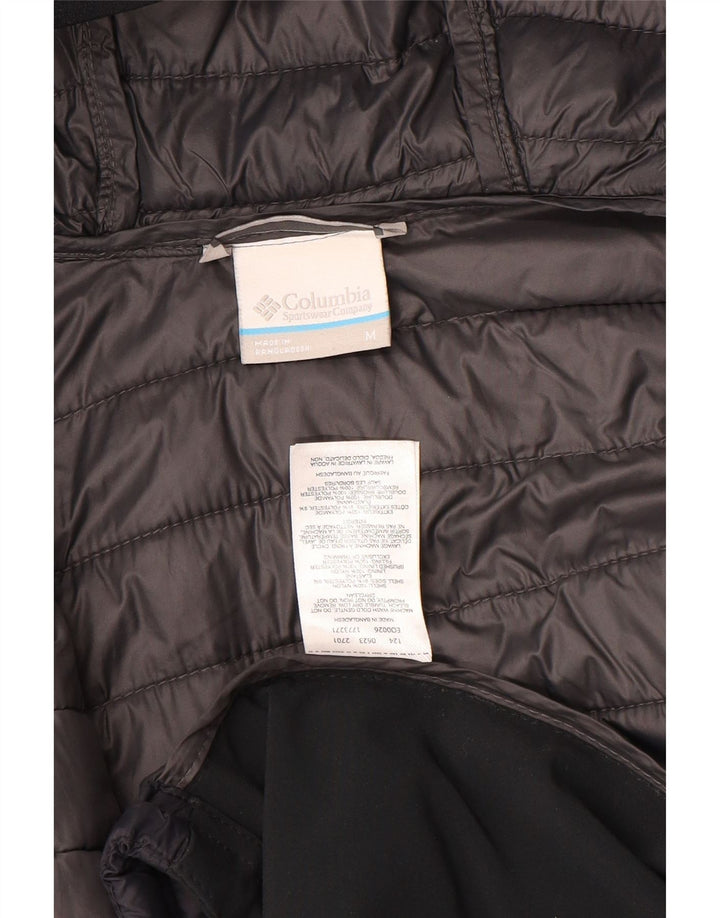 Columbia Mens Hooded Padded Jacket Medium Navy Blue Colourblock Nylon