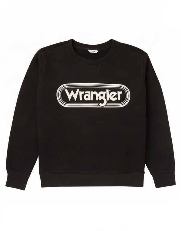 Wrangler Womens Graphic Sweatshirt Jumper UK 16 Large Black Cotton