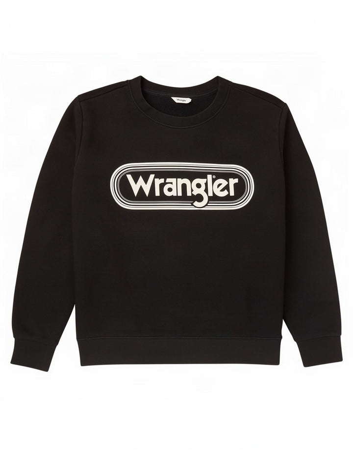 Wrangler Womens Graphic Sweatshirt Jumper UK 16 Large Black Cotton