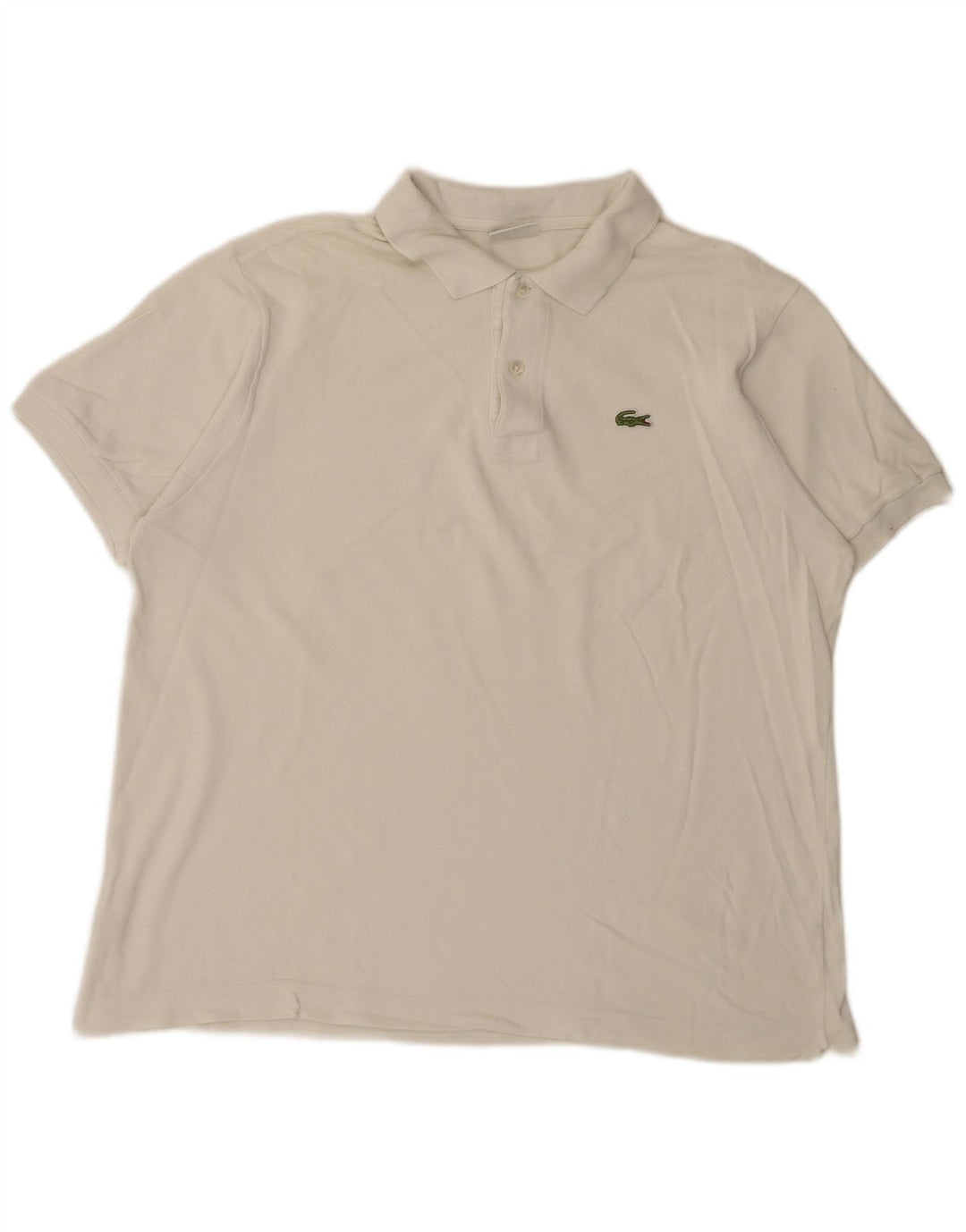 Lacoste Mens Polo Shirt Size 6 XL White Cotton