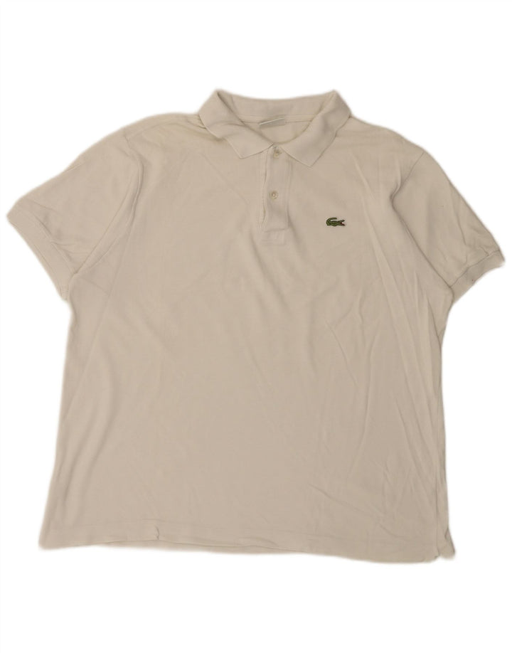 Lacoste Mens Polo Shirt Size 6 XL White Cotton