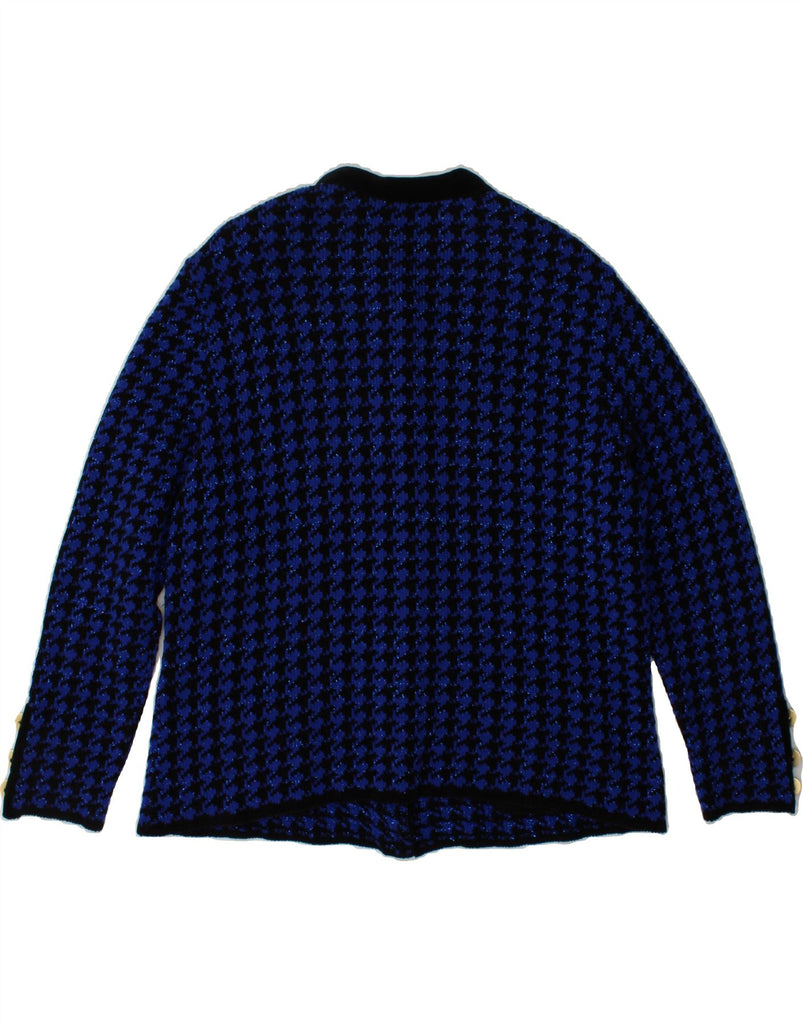 BASLER Womens Cardigan Sweater EU 42 Large Blue Houndstooth Wool Vintage Basler and Second-Hand Basler from Messina Hembry 
