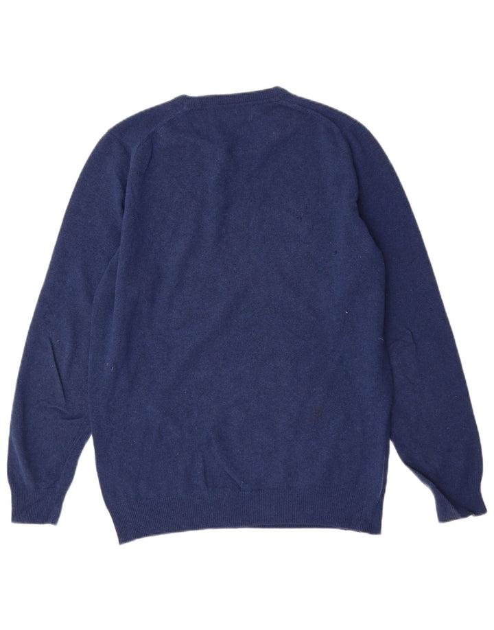 Barbour Mens Crew Neck Jumper Sweater Small Navy Blue Lambswool
