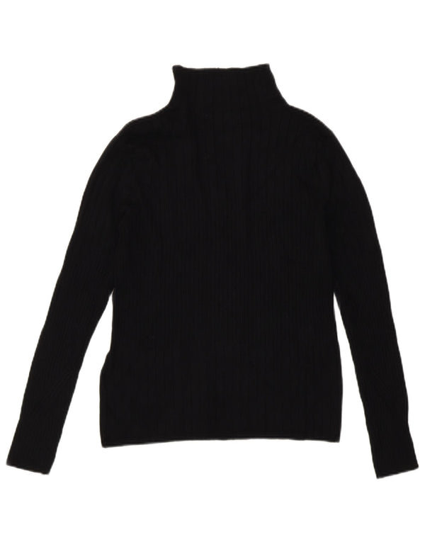 Marks & Spencer Womens Roll Neck Jumper Sweater UK 10 Small Black Viscose