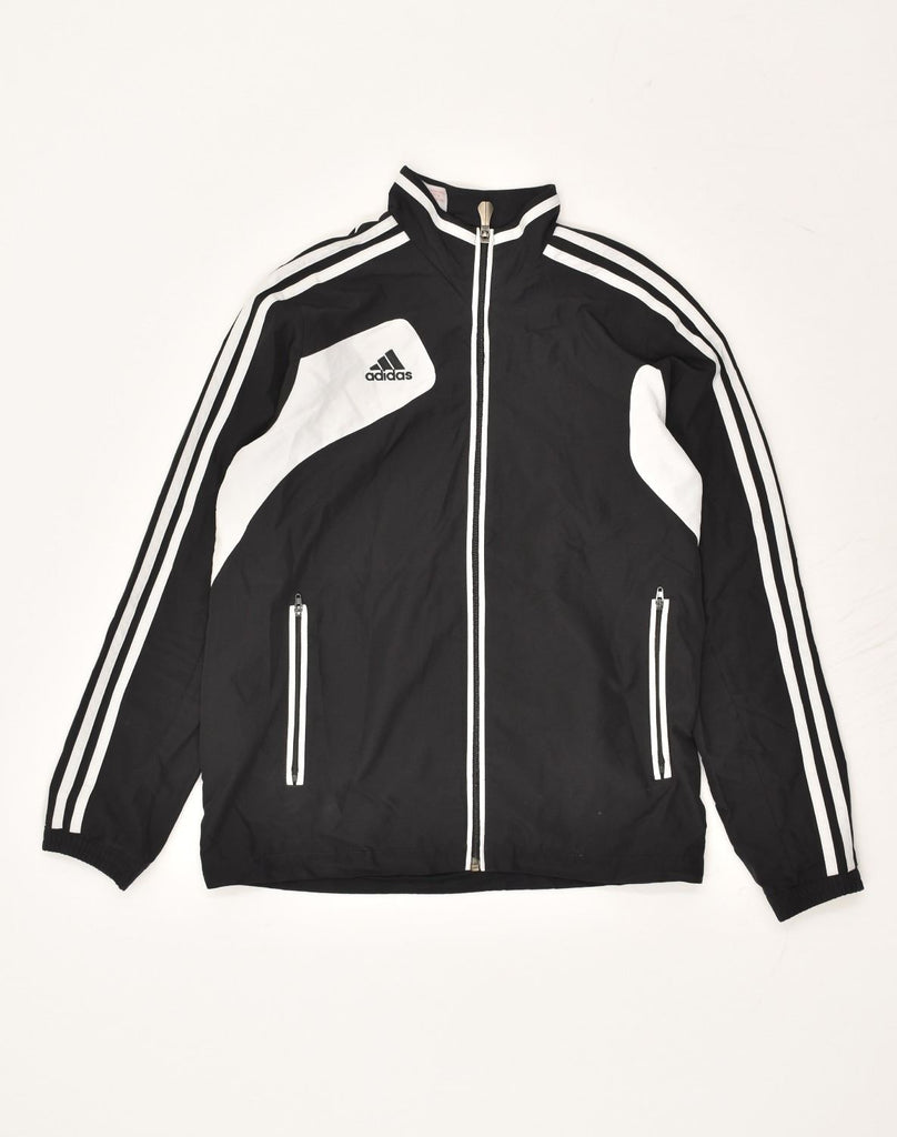 ADIDAS Boys Tracksuit Top Jacket 11-12 Years Black Polyester | Vintage Adidas | Thrift | Second-Hand Adidas | Used Clothing | Messina Hembry 