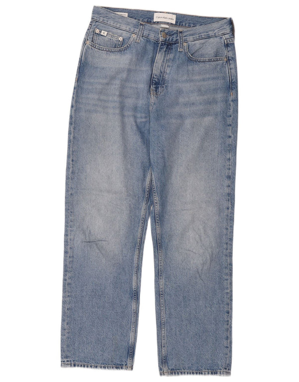 Calvin Klein Mens High Waist Straight Jeans W30 L27 Blue