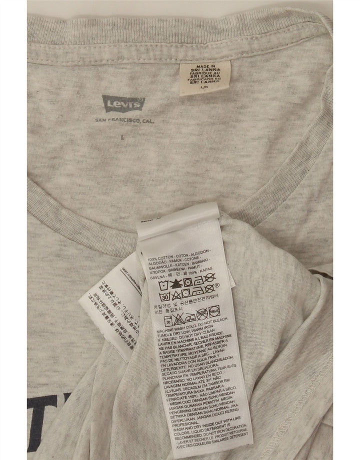 LEVI'S Mens Graphic T-Shirt Top Large Grey Cotton