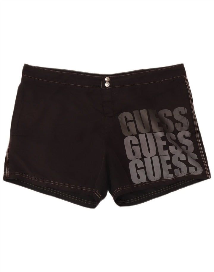 Guess Mens Graphic Swimming Shorts 2XL Black Polyester