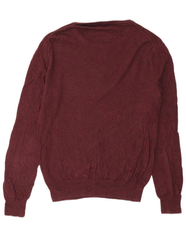 J. Crew Mens Boat Neck Jumper Sweater Small Burgundy Cotton
