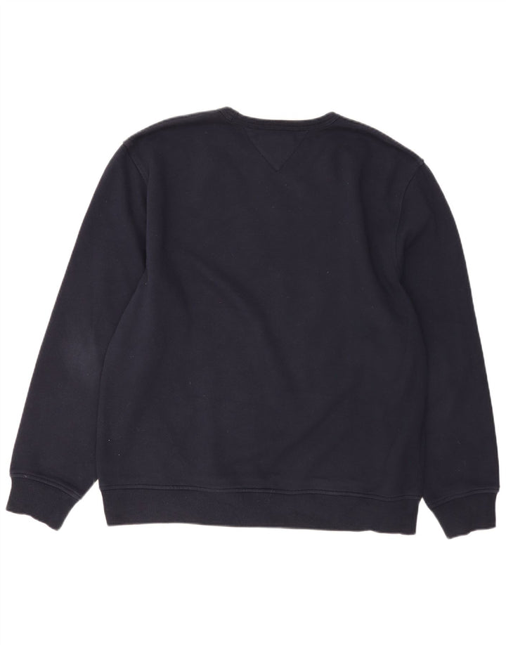 Tommy Hilfiger Mens Graphic Sweatshirt Jumper Large Navy Blue Cotton