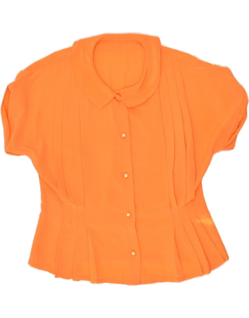 VINTAGE Womens Short Sleeve Shirt Blouse UK 12 Medium Orange | Vintage Vintage | Thrift | Second-Hand Vintage | Used Clothing | Messina Hembry 