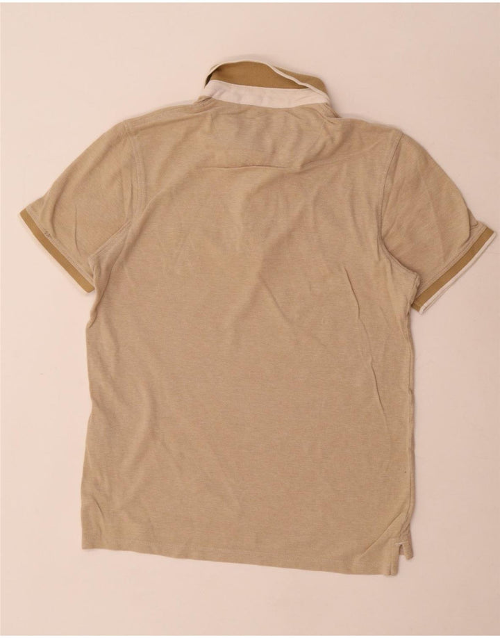 Jack & Jones Mens Polo Shirt Small Beige Cotton