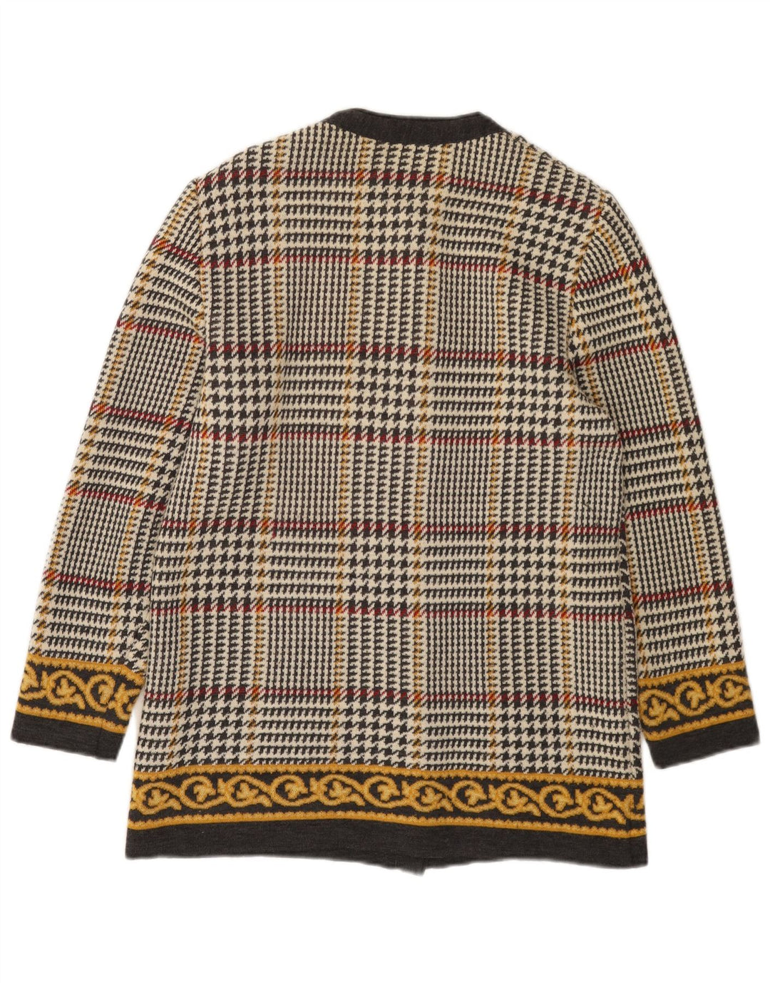 Liola Womens Cardigan Sweater UK 12 Medium Multicoloured Houndstooth Wool