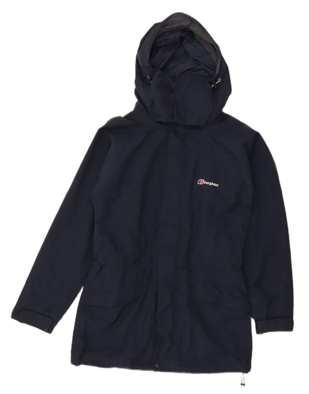 Berghaus Womens Hooded Rain Jacket UK 8 Small Navy Blue Polyester