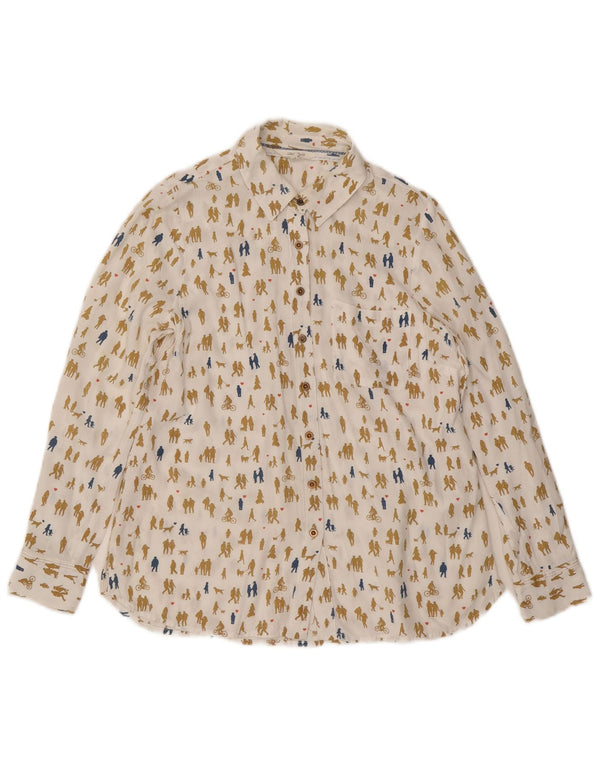 White Stuff Womens Abstract Pattern Shirt Blouse UK 8 Small Off White