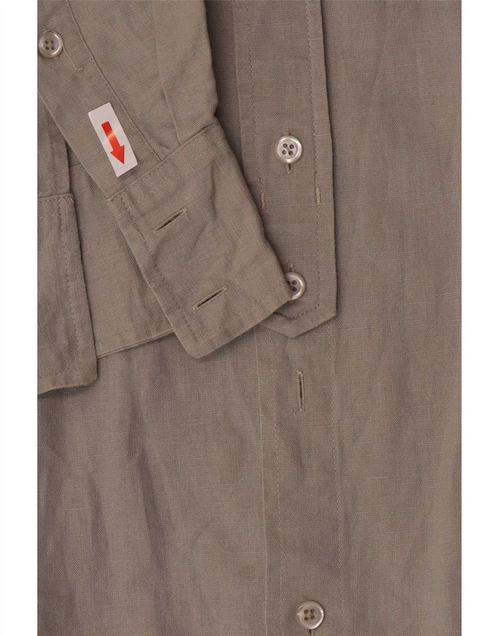 Marlboro Classics Mens Shirt Large Grey Linen