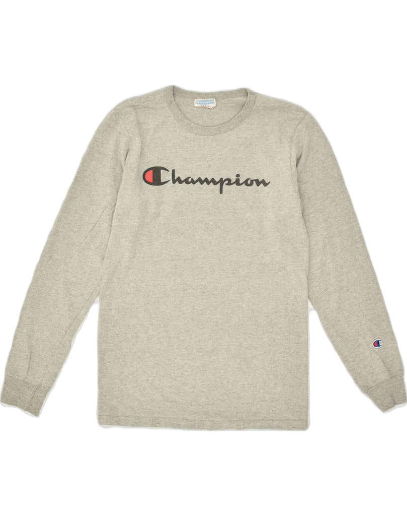 CHAMPION Mens Graphic Top Long Sleeve Small Grey Cotton | Vintage Champion | Thrift | Second-Hand Champion | Used Clothing | Messina Hembry 