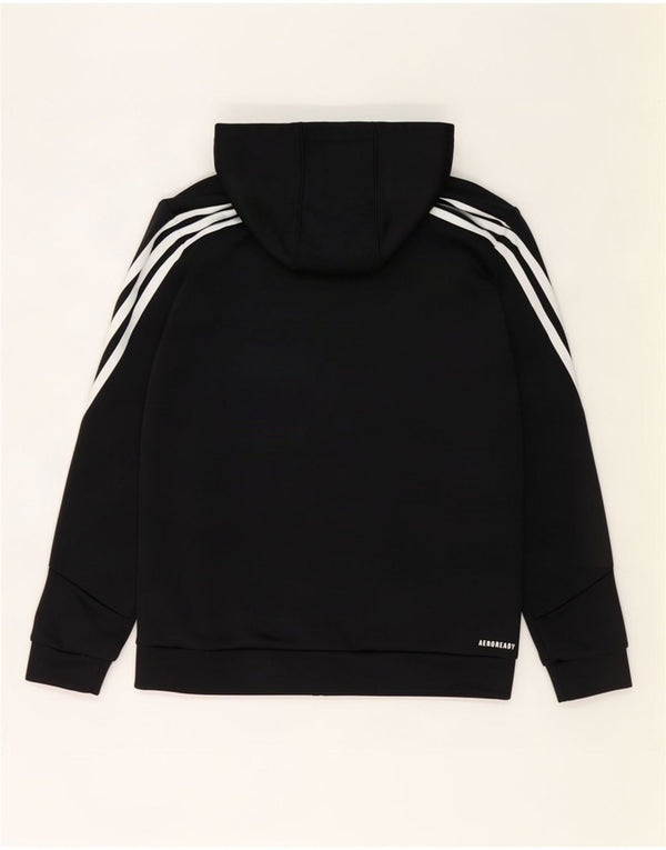 Adidas Boys Aeroready Zip Hoodie Sweater 11-12 Years Black Polyester