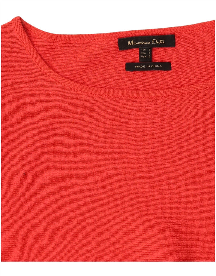 Massimo Dutti Womens Blouse Top UK 10 Small Red