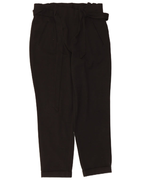 Zara Womens Tapered Cropped Trousers Medium W28 L25 Black