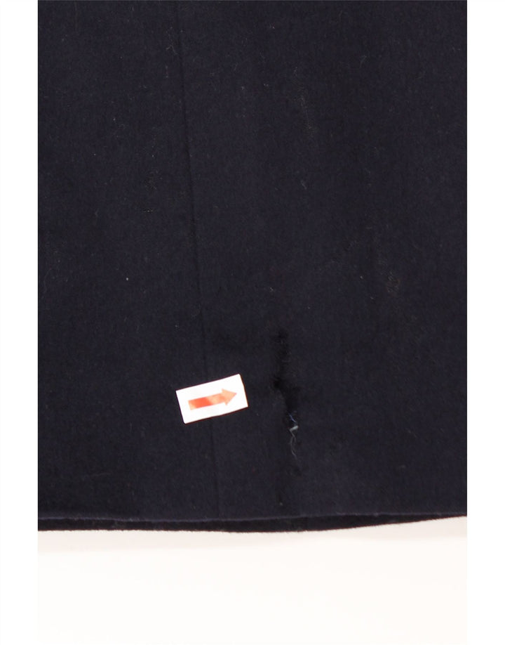 JAEGER Womens Double Breasted Coat UK 14 Medium Navy Blue Wool Vintage Jaeger and Second-Hand Jaeger from Messina Hembry 