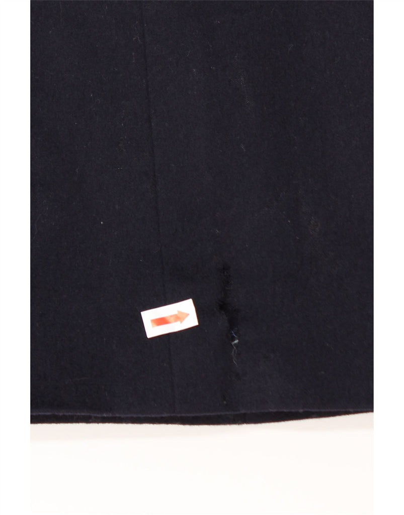JAEGER Womens Double Breasted Coat UK 14 Medium Navy Blue Wool Vintage Jaeger and Second-Hand Jaeger from Messina Hembry 