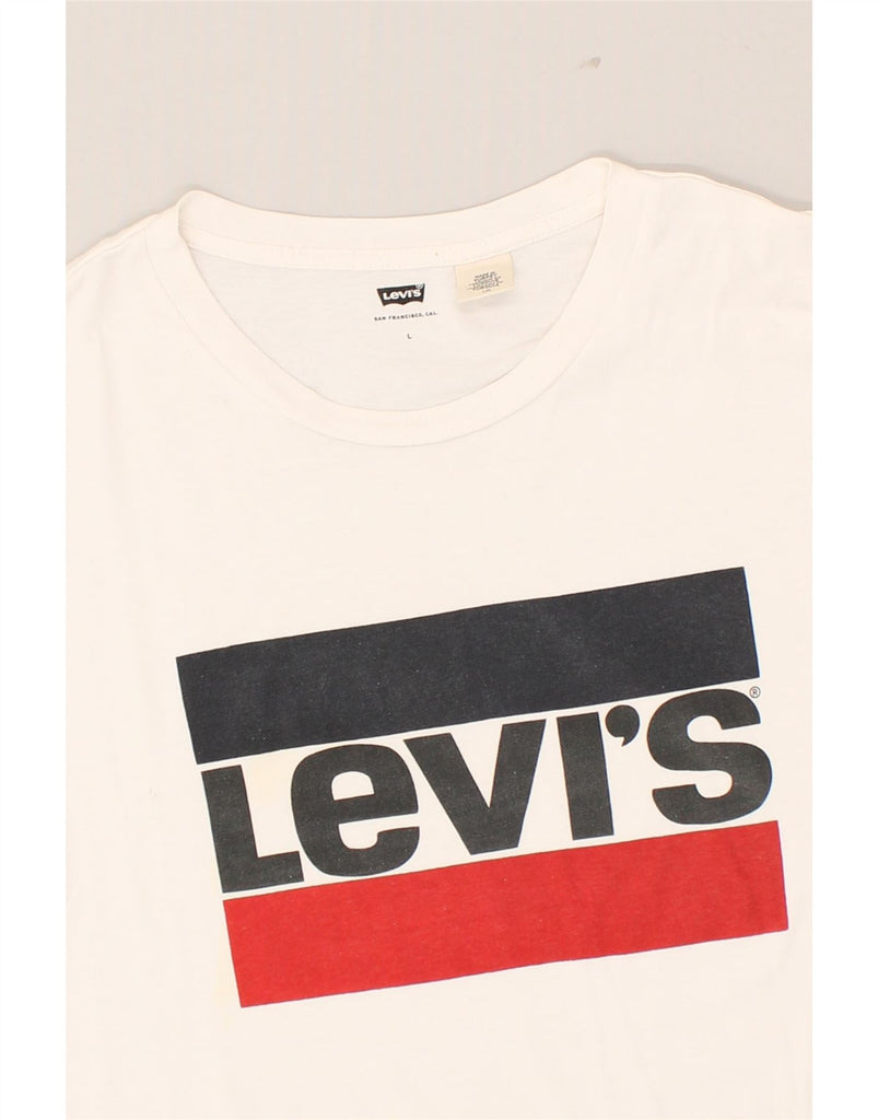 LEVI'S Mens Graphic T-Shirt Top Large White Cotton | Vintage Levi's | Thrift | Second-Hand Levi's | Used Clothing | Messina Hembry 