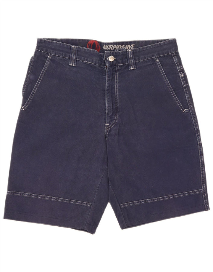 Murphy & Nye Mens Chino Shorts W34 Large Navy Blue Cotton